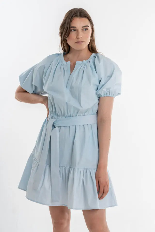 Light blue cotton midi dress- Anna Dress - ELJO THE LABEL