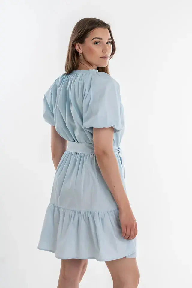 Light blue cotton midi dress- Anna Dress - ELJO THE LABEL