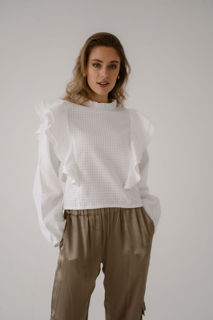 RACHEL TOP LS - WHITE ELJO THE LABEL