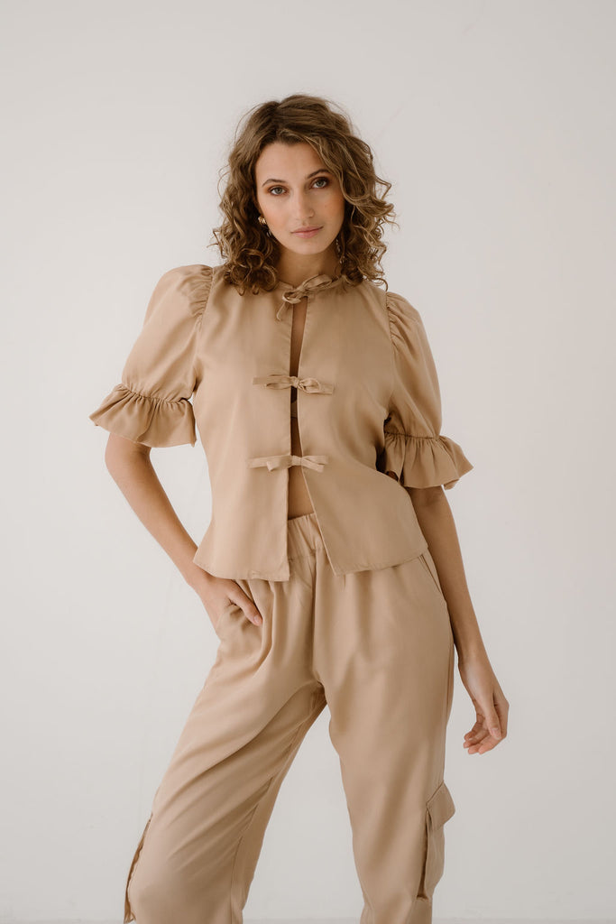 OLIVIA TOP - SAND ELJO THE LABEL