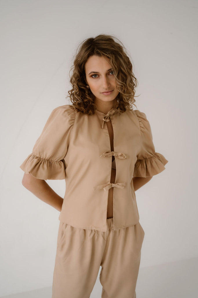 OLIVIA TOP - SAND ELJO THE LABEL