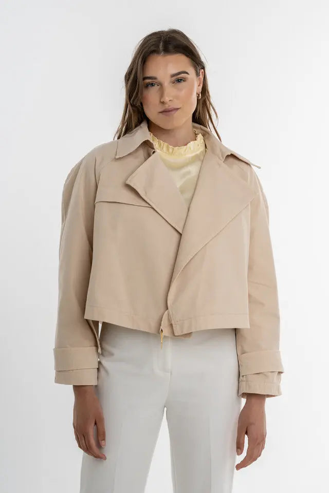 Short beige cotton trench coat - Mary Jacket - ELJO THE LABEL