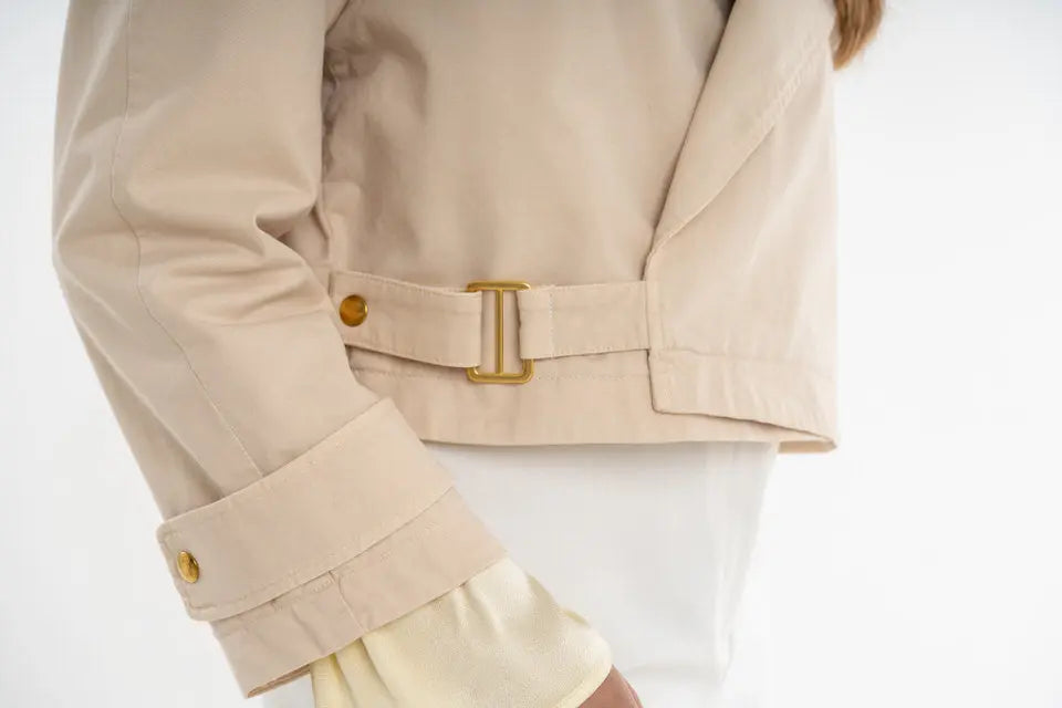 Short beige cotton trench coat - Mary Jacket - ELJO THE LABEL